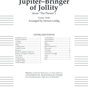 Jupiter (Bringer of Jollity): Score