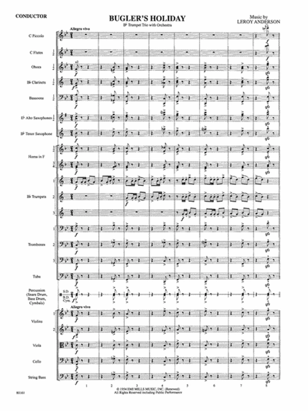 Bugler's Holiday: Score