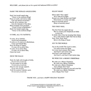 Christmas Sing-a-Long (for Band with Audience Participation): Lyrics