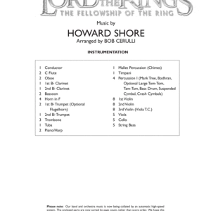 The Lord of the Rings: The Fellowship of the Ring: Score