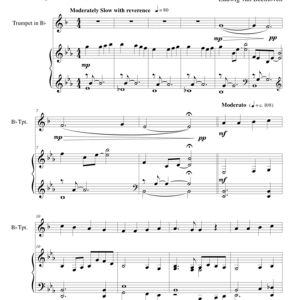 ODE TO JOY (Joyful, Joyful, We Adore Thee), Bb Trumpet & Piano (Score & Parts included)