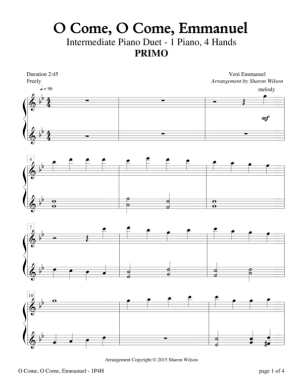 O Come, O Come, Emmanuel (Intermediate Piano Duet; 1 Piano, 4 Hands)