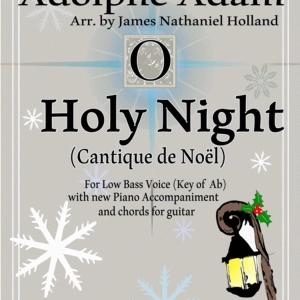 O Holy Night (Cantique de Noel) Adolphe Adam for Solo Low Bass Voice (Key of Ab)