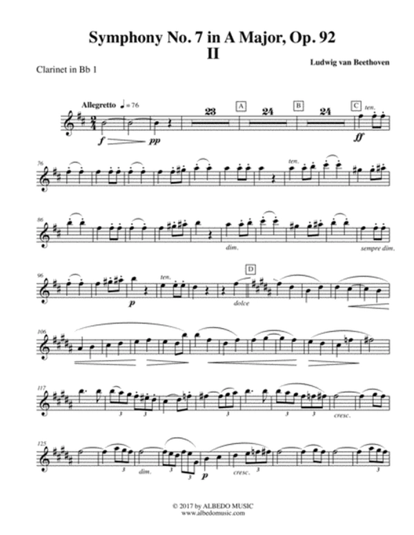 Beethoven Symphony No. 7, Movement II - Clarinet in Bb 1 (Transposed Part), Op. 92