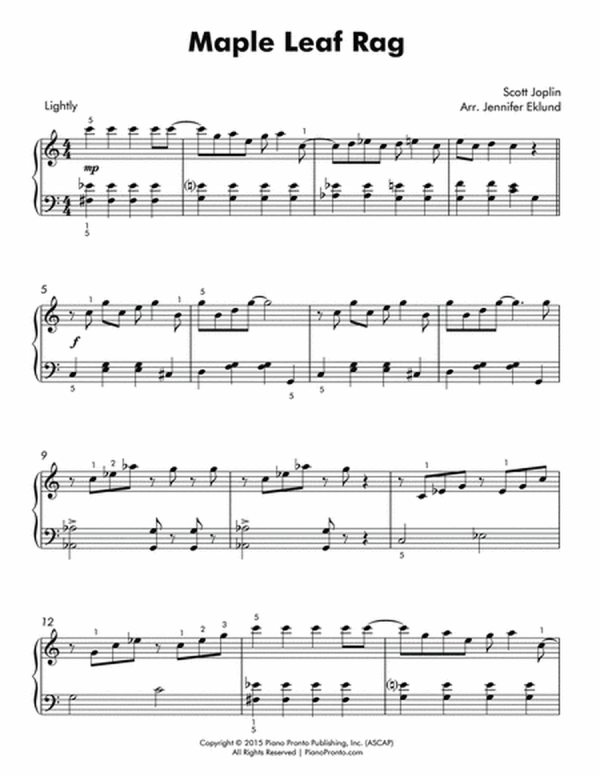 Maple Leaf Rag (Easy Piano)