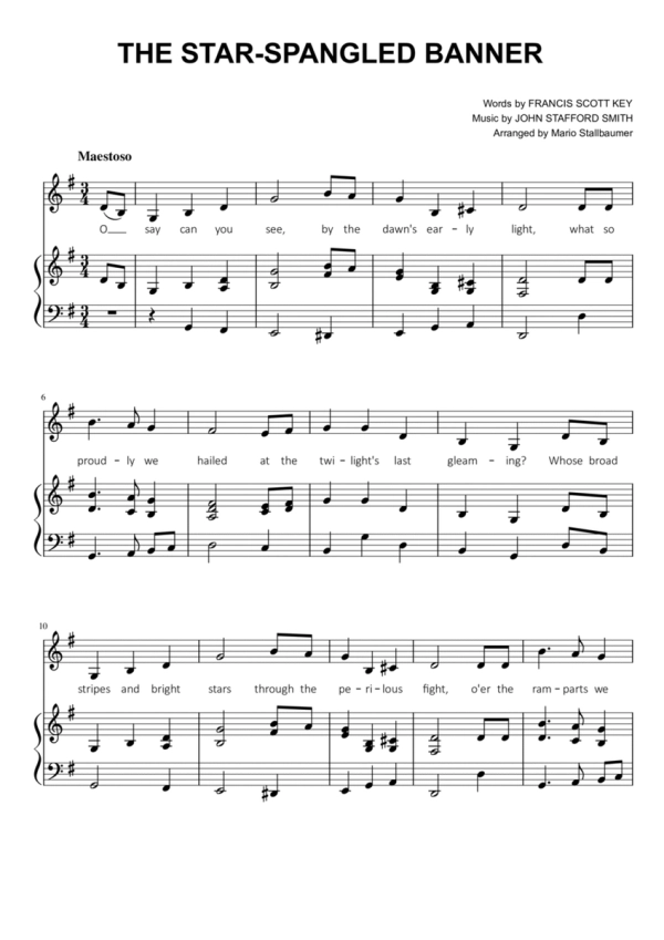 The Star-Spangled Banner (in G major)