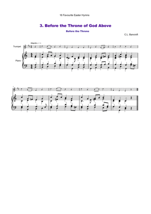 16 Favourite Easter Hymns for Solo Trumpet and Piano