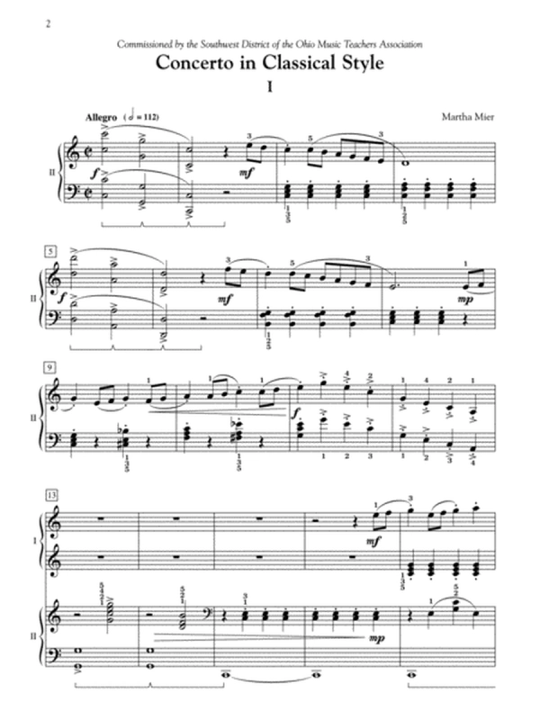 Concerto in Classical Style: In Three Movements for Solo Piano with Piano Accompaniment - Piano Duo (2 Pianos, 4 Hands)