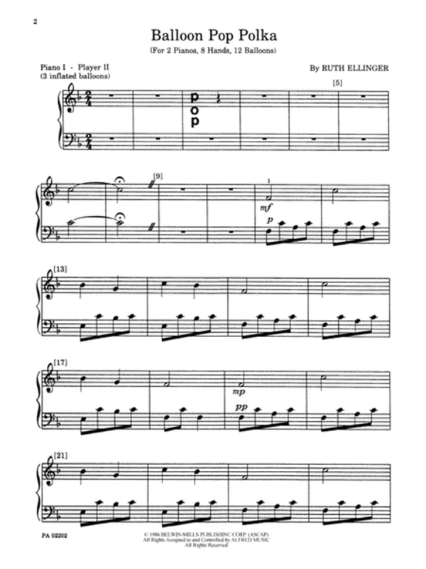 Balloon Pop Polka - Piano Quartet (2 Pianos, 8 Hands)