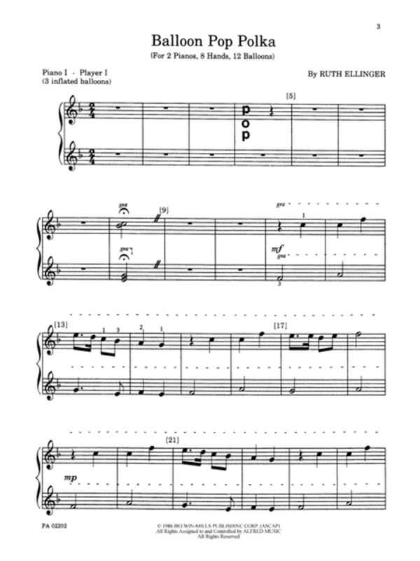 Balloon Pop Polka - Piano Quartet (2 Pianos, 8 Hands)