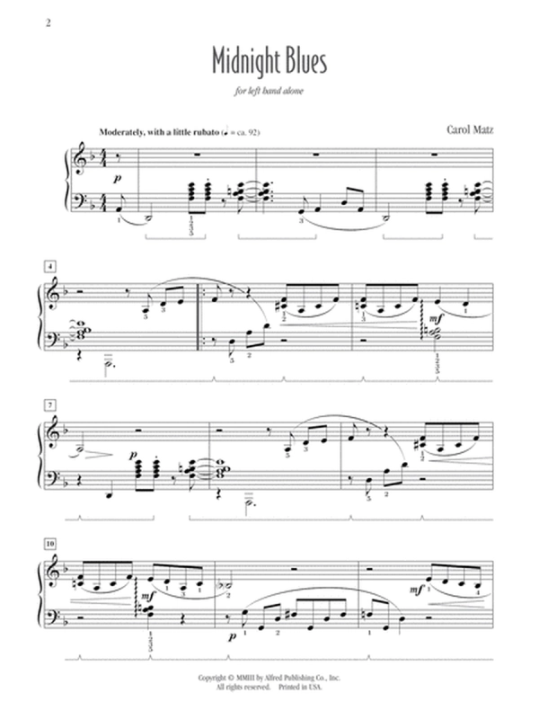 Midnight Blues (for left hand alone) - Piano Solo