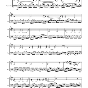 PRELUDE FROM CELLO SUITE NO. 1 by Bach String Duo Intermediate Level for violin and cello