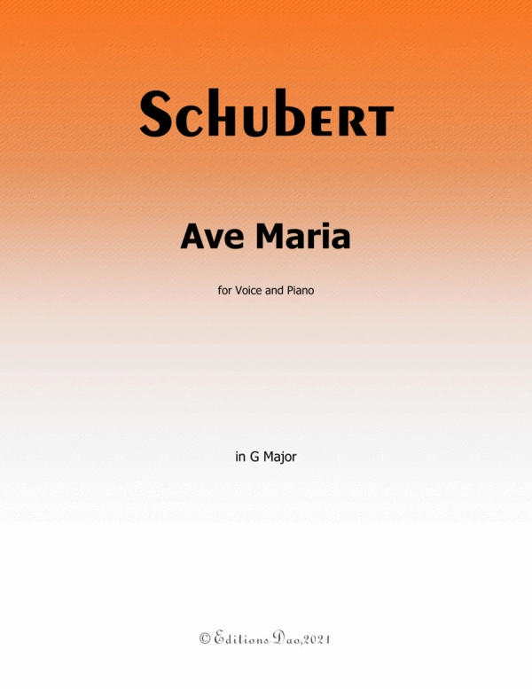 Ave maria, by Schubert, in G Major