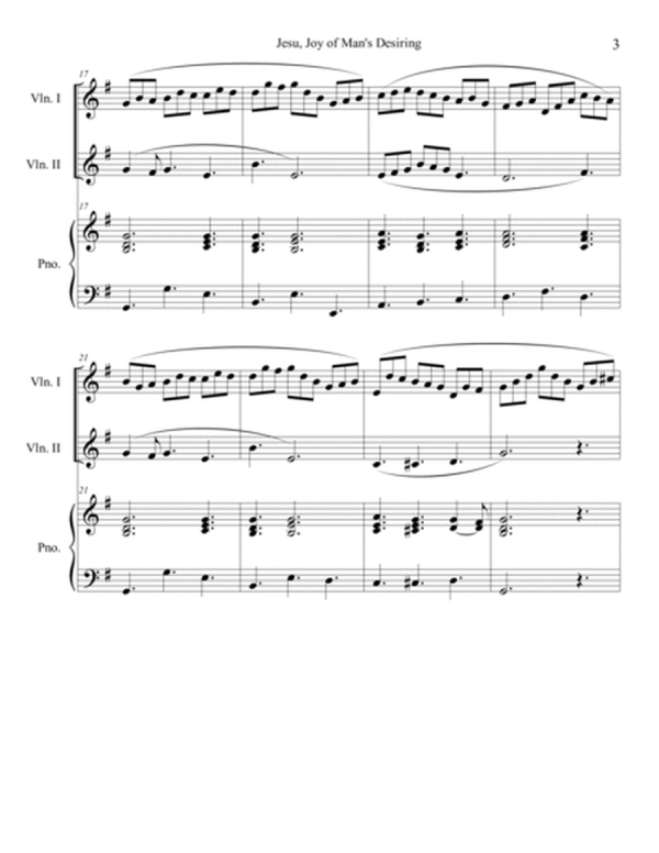 Jesu, Joy of Man's Desiring (Violin Duet) with optional piano accompaniment