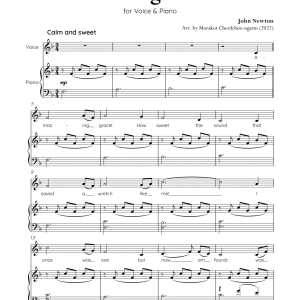 Amazing Grace for Voice & Piano (F Major) Medium Voice