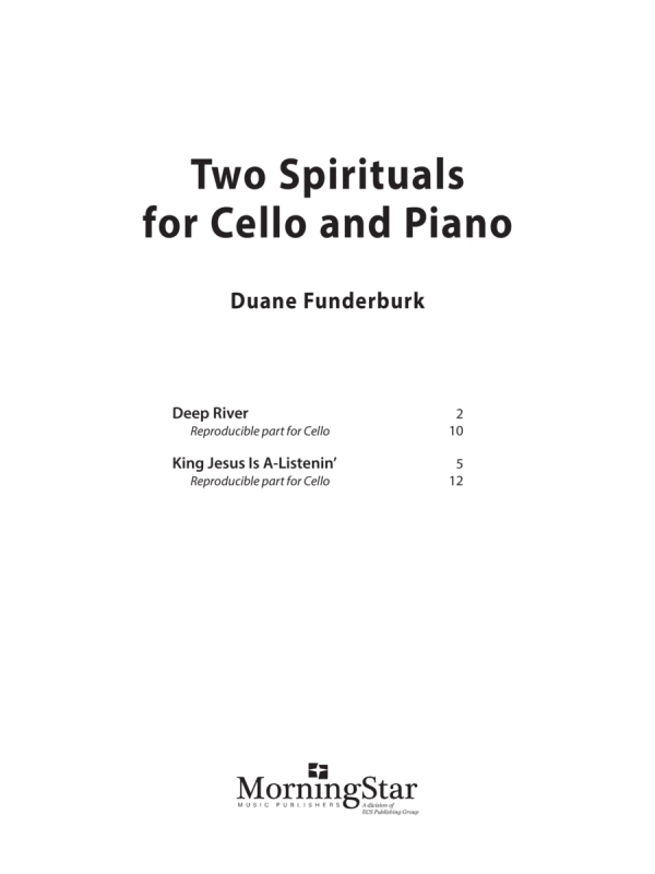 Two Spirituals for Cello and Piano