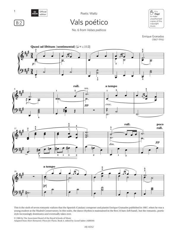 Vals poético (Grade 6, list B2, from the ABRSM Piano Syllabus 2023 & 2024)