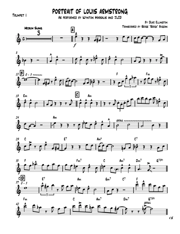 Portrait of Louis Armstrong (Wynton-Marsalis-Solo-Bb-Instr) Trumpet PDF