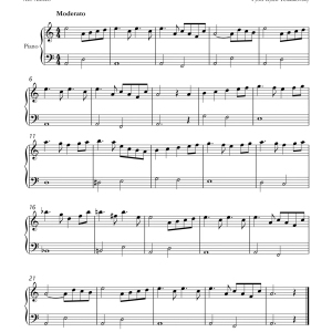 swan lake theme easy piano a minor sheet music